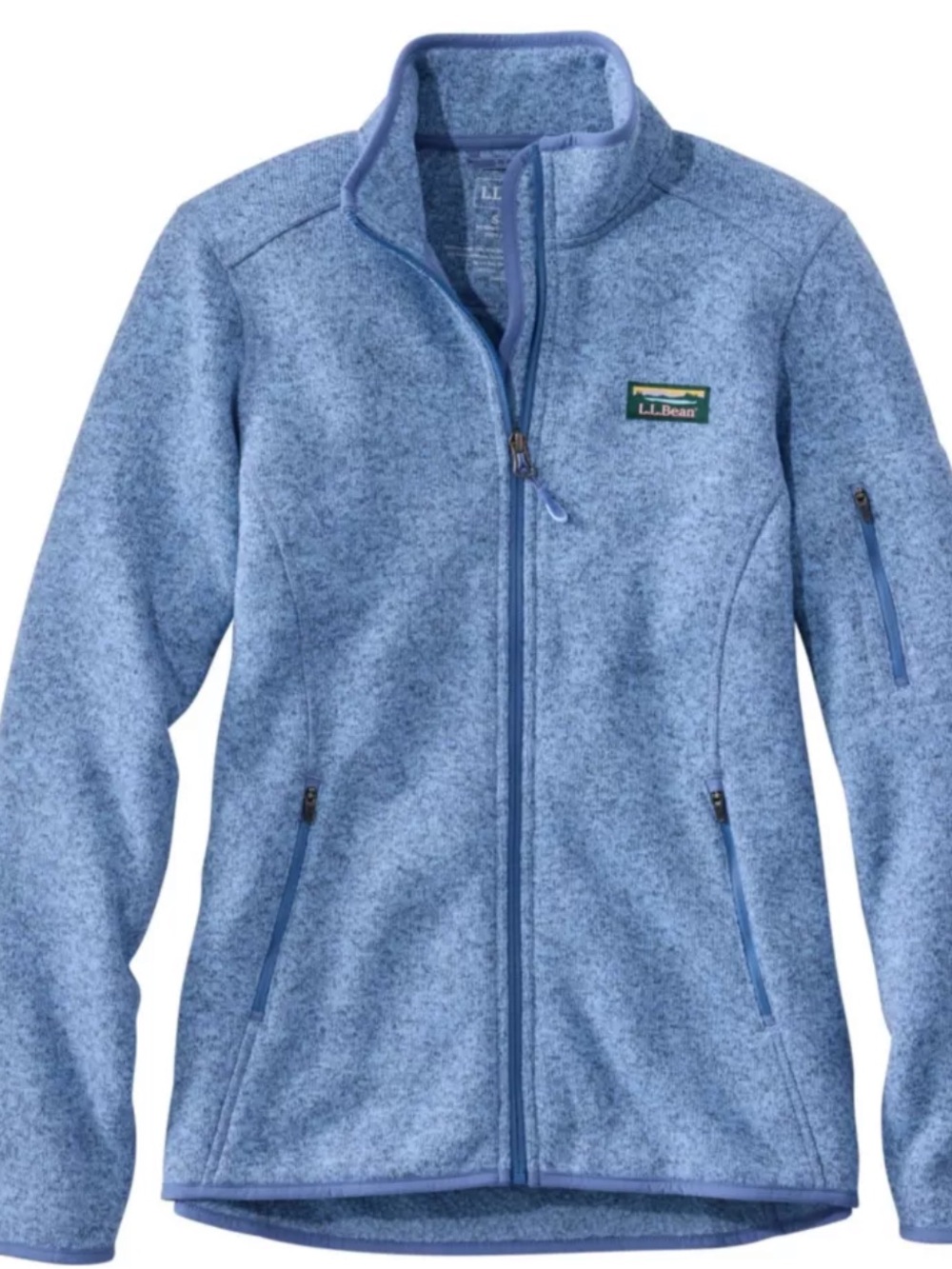 L.L. Bean womens Heathers Light Blue Zip Fleece Jacket